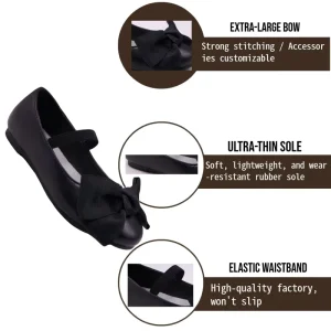 Foldable Elegant Style Girls Round Toe Cute Flat Ultra Thin Elastic Closure Spring Autumn Princess Children Shoes