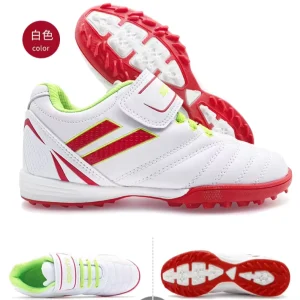 Football Shoes Children Boys Girls TF Turf Studs All Season Breathable Mesh Upper Velcro Training Competition Natural Rubber