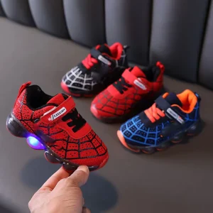 Four Seasons New Children’s Outdoor Slippers Luminous LED Lighting Flat for Boys Girls Baby Shoes