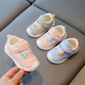 Four Seasons Style High Quality Hook Loop Ankle Kid Sneaker Toddler Outdoor Sport Shoes Casual Walking Light Children Shoes