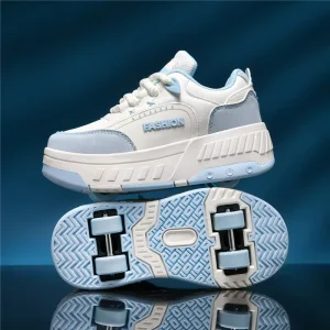 Four-wheel Deformable Roller Skates Sports Shoes for Boys Girls Kids Factory
