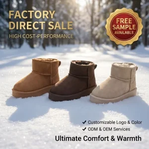 Free Sample Custom Logo Kids Snow Boots Premium Suede Toddler Winter Shoes OEM ODM Factory Direct Sale Baby Boots OEM ODM