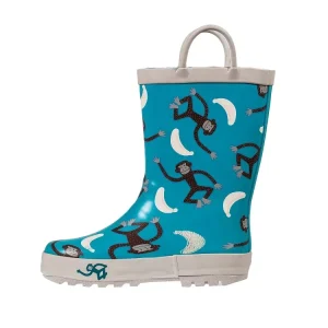 Funny Monkey Custom Color Change Children Kids Matt Rubber Rain Boots