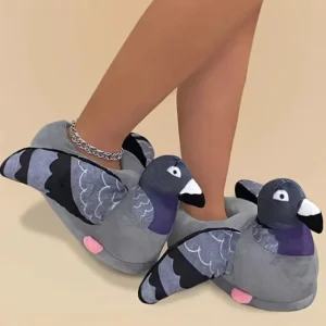 Funny Plush Penguin Slippers Custom Animal Shaped Room Shoes Warm Winter Slippers