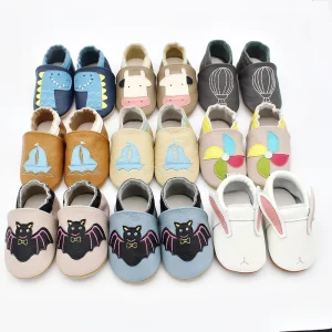 G. DUCK COOL Custom Kid Shoes Fashion Anti Slip Boys Girls Genuine Leather Walking Shoes Soft Soled Baby Shoe