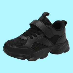 G.DUCK COOL Kids Black School Shoes for Boys and Girls Breathable Mesh Shoes Fashion Cute Children Dress School Shoes