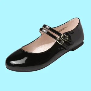 G.DUCK COOL Kids Black School Shoes for Girls Cute Leather Princess Shoes Fashion Children Dress School Shoes