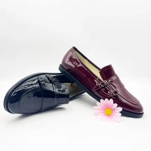 Genuine Leather Kids Flats Factory Direct Patent Leather Loafers Shoes for Children