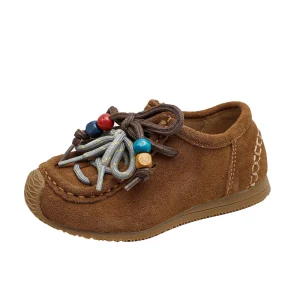 German Childrens Training Shoes Autumn Retro Beaded Double-Lace-Up Unisex Kids