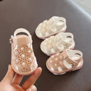 Girl Baby Sandals 1 2 Years Newborn Children Leather Baby Shoes Soft Bottom Non slip Princess Toddler Shoes