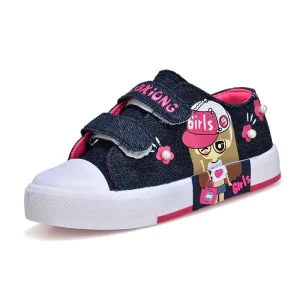 Girl Cartoon Children’s Canvas Shoes Soft Bottom Non Slip Fashion Kids Casual Sports Cute Shoe Breathable Toddler Sneakers