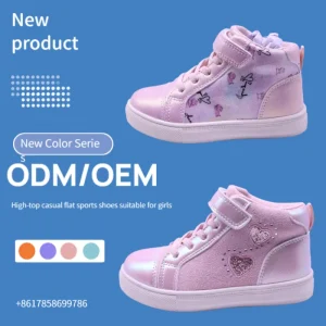 Girl Heartfelt Low top Hook Loop Closure Soft Tread Anti Slip Casual Sports Shoes Mixed Design High Quality Four
