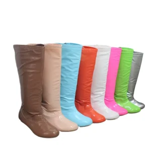Girl Knee High Princess Boots Children Soft Strech Comfort Boot Baby Toddler Kids Side Zipper Low Heel Pumps Winter Autumn Shoes