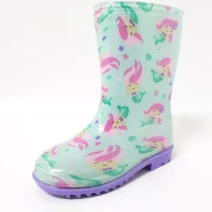 Girl Mermaid Purple PVC Rain Boots