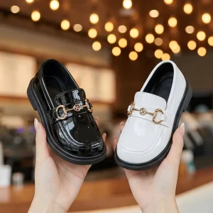 Girl School Shoe Fashion Flats for Children Casual Comfortable PU Leather Shoes Boys Girls Candy Loafers