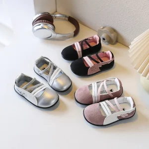Girls’ Ankle Soft Soled Single Shoes Spring Autumn New Korean Style Children’s Fashion Shallow Mouth Slip On Solid Shoes
