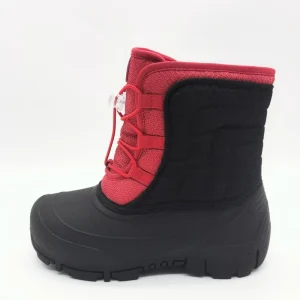 Girls’ Autumn Winter Outdoor Waterproof PU Nylon Upper Boa Lining Comfortable Ankle Bootie Snow Boots Insulation Anti Slip