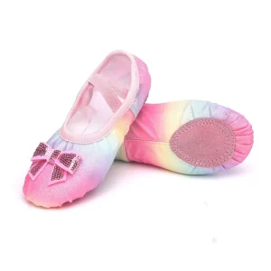 Girls Ballet Shoes Glitter Split Sole Dance Slippers Toddler Kid Practice Shoes