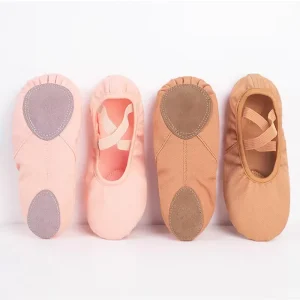 Girls Basic Ballet Modern Dance Training Shoes Two Way Stretch Fabric Microfiber Sole Comfortable Breathable