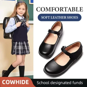 Girls’ Black Real Leather Shoes Performance Shoes Real Leather Performance Shoes Princess Shoes Formal Dress Student Shoes