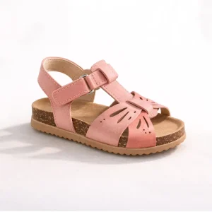 Girls Boho Closed Toe Cork Sandals Kids Adjustable Buckle Flat Summer Casual Shoes