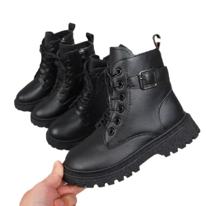 Girls’ Boots Spring and Autumn Fashion New Style Children’s Boots Boys’ Black Short Boots Soft Soled Children’s Shoes
