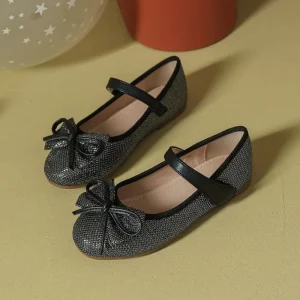 Girls Bow Princess Dress Shoes Kids Shiny Party Kids Shoes 20-36