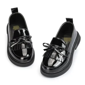 Girls British Style PU Leather Shoes Thick Sole Kids Princess Shoes for Daily Wear School Activities