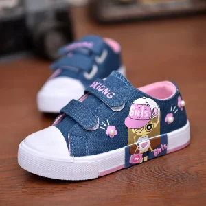 Girls Canvas Sneakers Spring Autumn Baby Cowboy Board Shoes Breathable Kids Shoes