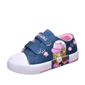 Girls Canvas Soft Sole Sneakers Spring Autumn Baby Boat Shoes Breathable Kids Customized Color