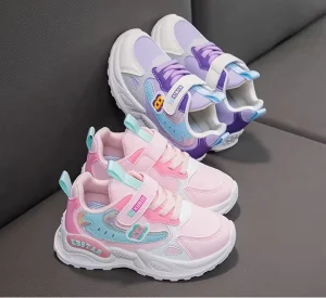 Girls’ Casual Sneakers for Spring Autumn New Breathable Mesh Student Running Shoes with Soft Soles Comfortable Dad Shoes Babies