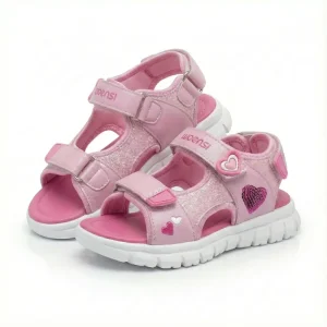 Girls Casual Summer Sandals Open Toe Heart Sandals Outdoor Walking Sandals