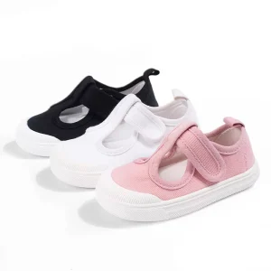 Girls Casual Walking Breathable Daily Shoes Kids Outdoor Sports Canvas White Sneakers
