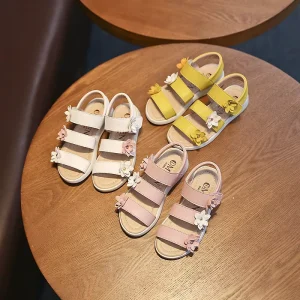 Girls Children Floral Princess Sandals Roman Style Kids Summer Shoes