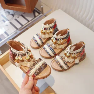 Girls’ Children’s Sandals With Tassel Ethnic Style Exquisite Elegant Comfortable Kids Sandals