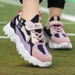 Girls’ Children’s Shoes 6-12 Years Old Spring Double Net Casual Running Sports Model 8602 Mesh