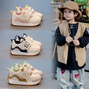 Girls’ Children’s Sports Shoes Spring Autumn Velcro Closure Rubber Outsole Comfortable Soft Bottom Cute Cartoon Little Shoes