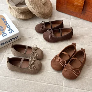 Girls Children’s Spring and Autumn Breathable Lightweight Comfortable Non-Slip Soft Bottom Casual Flat Shoes