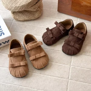 Girls Children’s Spring and Autumn New Breathable Lightweight and Comfortable Non Slip Waterproof Casual Flats Shoes