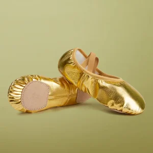 Girls’ Dance Shoes Children’s Ballet Dance Shoes Practice Shoes Kindergarten Dance Gold PU Soft Soled Full Leather Yoga Shoes
