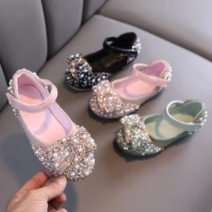 Girls’ Dance Shoes Spring Autumn New Casual Solid Color Breathable Anti-Slip Velcro Closure Toddler Children Shoes