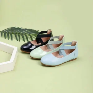 Girls Dress Shoes Toddler Little Kids Gracy Ballet Mary Jane Ballerina Flats With Elastic Ankle Strap