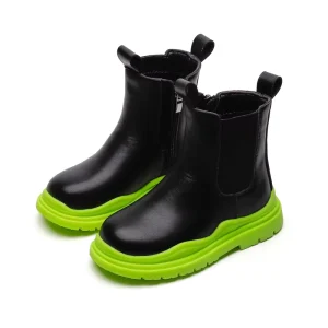 Girls Fashion Chelsea Boys Short Side Zip Boots Toddler Little Big Kids Winter Autumn Spring Warm Shoes Ankle Short Boots