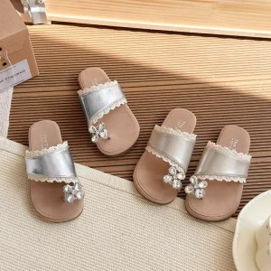 Girls’ Fashion Slipper Summer Collection Children’s Toe-Loop Princess Style Beach Slipper
