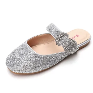 Girls’ Fashion Slippers Non slip Flat Bottom Sequin Kids Sandal With Custom Logo