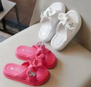 Girls’ Fashion Slippers Summer New Style Girls’ Bow Princess Beach Shoes