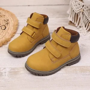 Girls Fashionable Lightweight Kids for Boots Cotton Lining Casual Outdoor Ankle Height Waterproof for Winter