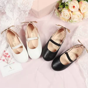 Girls Flats Spring Autumn Soft Sole Bow Princess Shoes Non-slip Toddler Kids Fashion Ballet