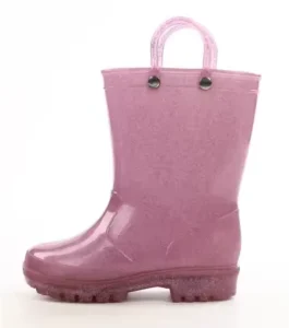 Girls Glitter Waterproof Dustproof Half With Handle PVC Kids Rain Shoes Boots
