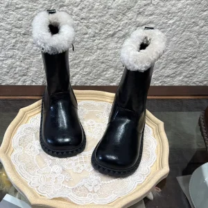 Girls’ High-top Terry Leather Boots